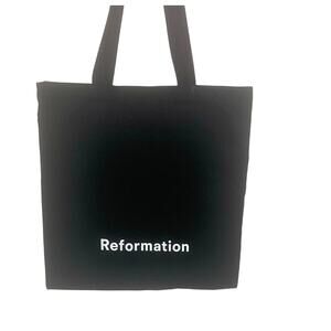 Reformation Tote Bag Black with White Letters